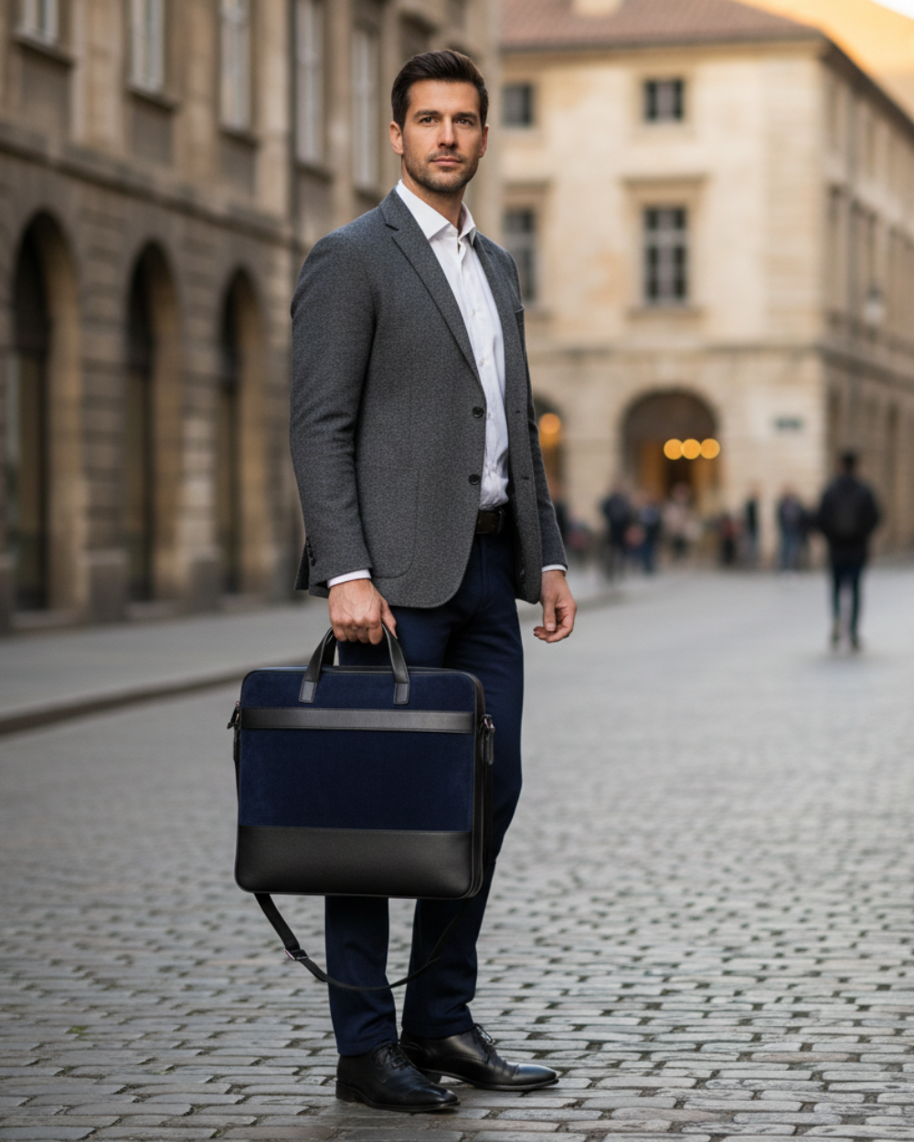 Midnight Executive Leather Briefcase