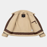 Brown Shearling Leather Aviator Jacket for Women – product view 4