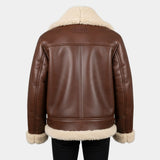 Brown Shearling Leather Aviator Jacket for Women – product view 2