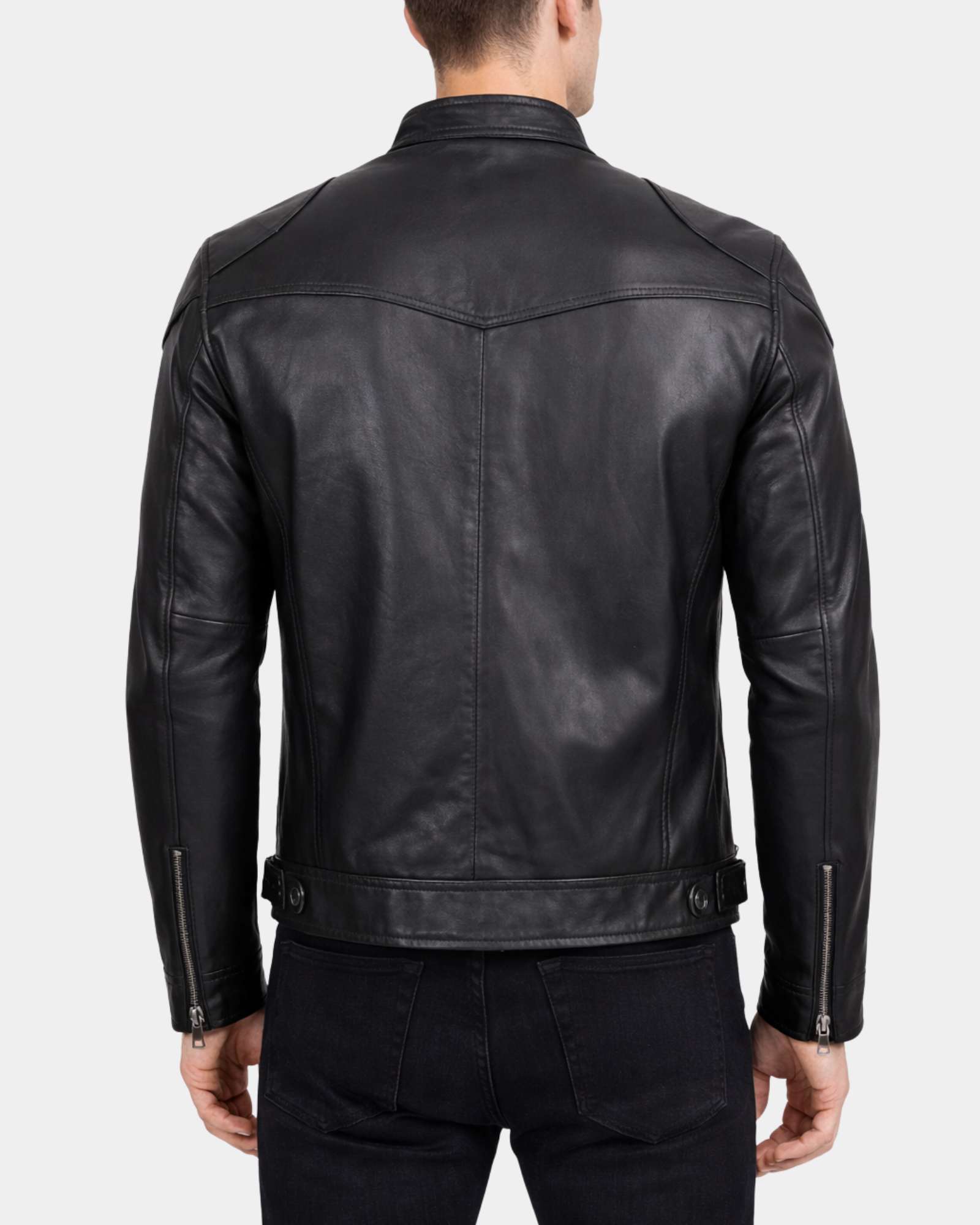 Men's Biker Soft Casual Leather Jacket Nova Black