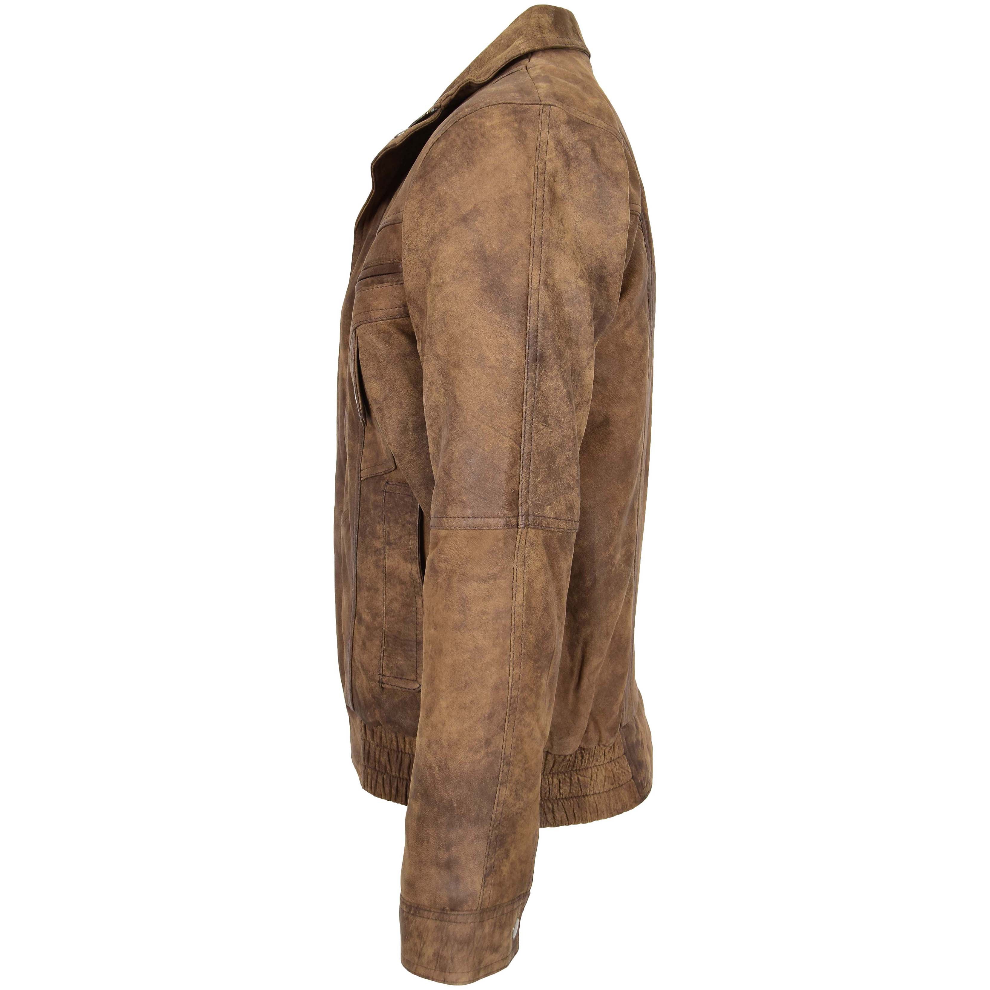 Men’s Vintage Brown Distressed Leather Jacket – Lux Leather USA