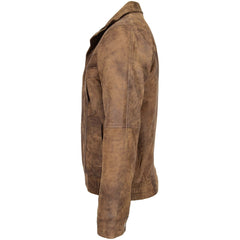 Men’s Vintage Brown Distressed Leather Jacket – Lux Leather USA