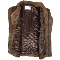 Men’s Vintage Brown Distressed Leather Jacket – Lux Leather USA