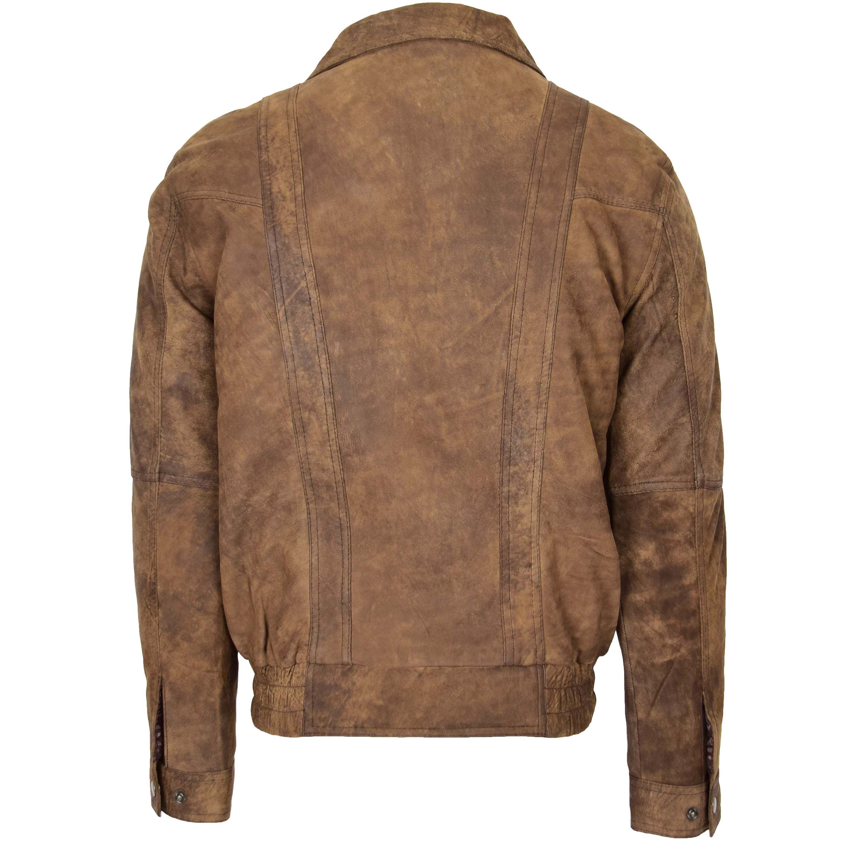 Men’s Vintage Brown Distressed Leather Jacket – Lux Leather USA