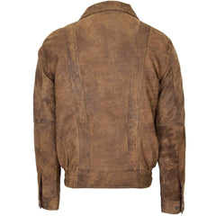 Men’s Vintage Brown Distressed Leather Jacket – Lux Leather USA