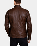 Men’s Casual Biker Leather Jacket Jaime – Fusion Timber – product view 2