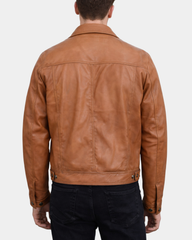 Men's Leather Lee Rider Casual Jacket Terry Dynamo Tan