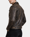 Men’s Leather Lee Rider Casual Two-Tone Jacket Terry – Nova Black – product view 3