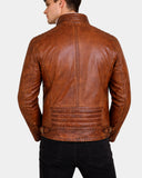 Men’s Real Leather Sherpa-Lined Jacket Alfie – Zenith Brown – product view 2