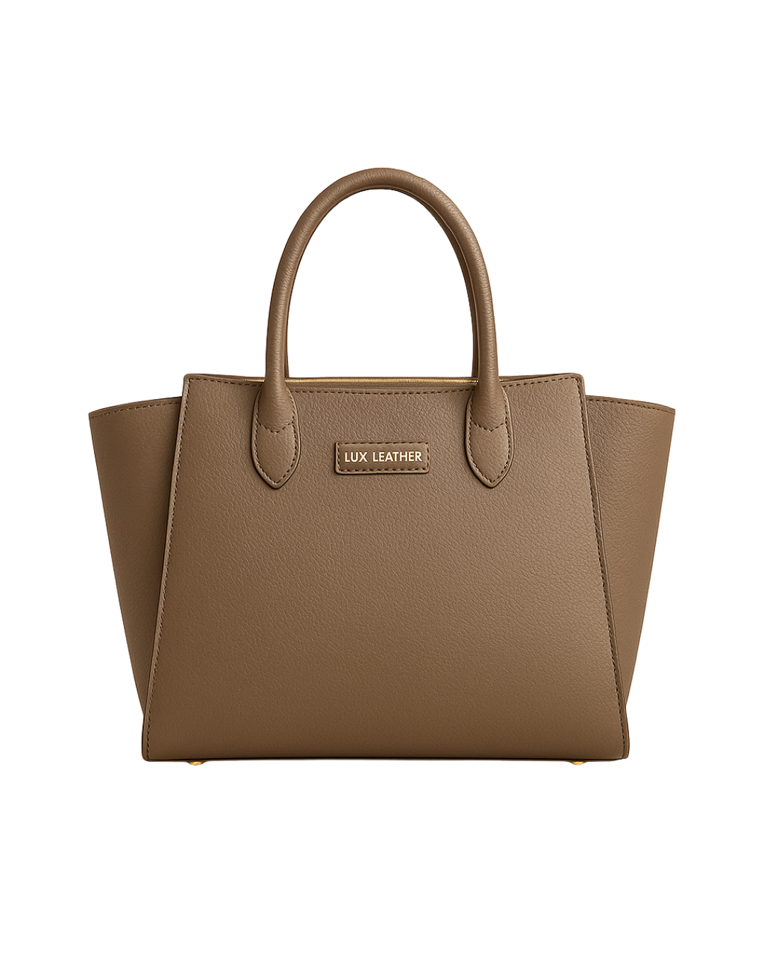 Mocha Winged Tote Pebbled Taupe Women Leather Bag