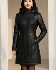Eclipse Verge Detachable - Hood Leather Coat