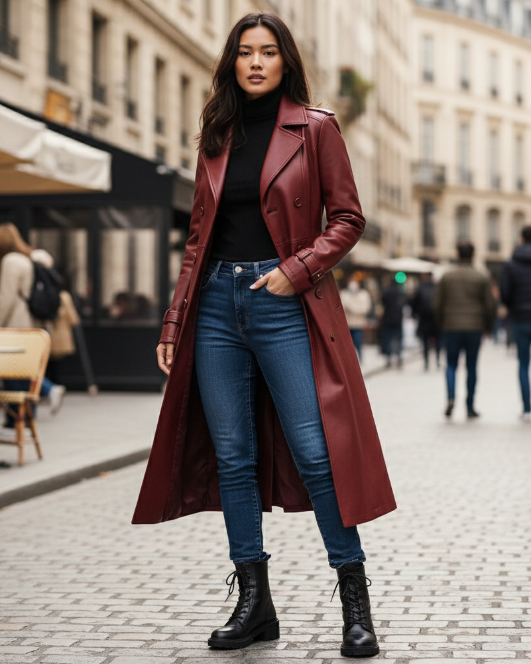 Crimson Sienna Heritage Trench Coat Burgundy