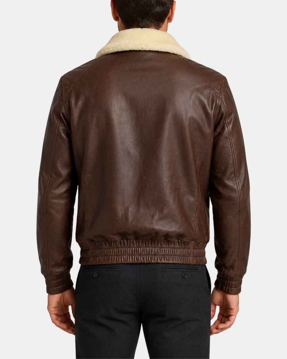 Cooper Zenith Brown G-1 aviator leather bomber back view