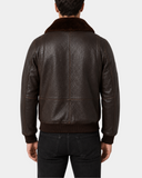 Men's FINCH Zenith Brown G-1 bomber leather jacket back view