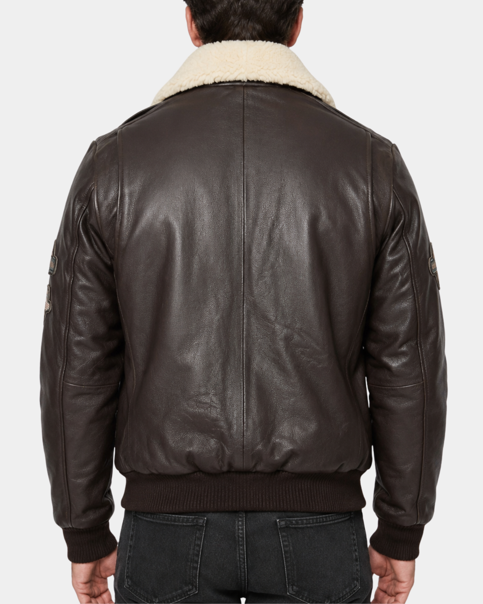 Pilot-N Zenith Brown leather jacket back view