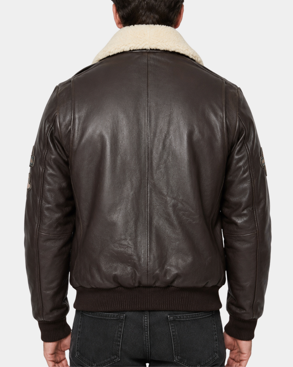 Pilot-N Zenith Brown leather jacket back view