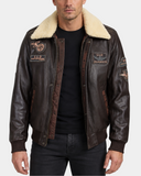 Pilot-N Zenith Brown leather jacket front open