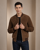 Men’s Suede MA-1 Bomber Jacket – Trevor Zenith Brown