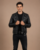 Men’s Heavy-Duty Leather Biker Brando Jacket – Nova Black