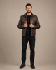Men's Leather Urban Biker Style Jacket Hugo Zenith Brown Vintage