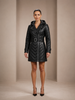 Noir Ember ¾ Leather Puffer Leather Coat Nova Black