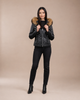 Women’s Detachable Hoodie Biker Leather Jacket – Lily Nova Black