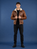 Men’s Real Leather Sherpa-Lined Jacket Alfie – Zenith Brown
