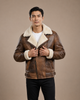 Men’s Aviator Sheepskin Pilot Jacket – Blen Vintage Zenith Brown