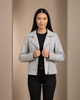 Women’s Leather Biker Jacket with Quilt Detail – Vintage Astral White