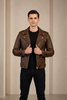 Men’s Leather Biker Brando Design Jacket – Zenith Brown
