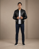 Men’s Leather Quilted Bomber Jacket – Warren Nova Black