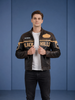 Men’s Leather Racing Badges Jacket ‘Black Hills’ – Zenith Brown