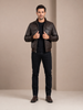 Men’s Leather Bomber Flight Jacket – Tom Zenith Brown