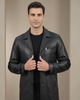 Noir Avenue Men’s Cowhide Quilted Leather Overcoat