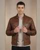 Men’s Cafe Racer Leather Jacket – Zenith Brown