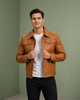 Men’s Leather Lee Rider Casual Jacket Terry – Dynamo Tan