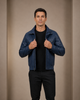 Men's Leather Bomber Blouson Jacket Robert Radient Blue