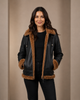 Women's Sheepskin B3 Detachable Hoodie Jacket Zenith Brown Ginger