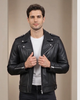 Men’s Leather Biker Brando Design Jacket Sean – Nova Black