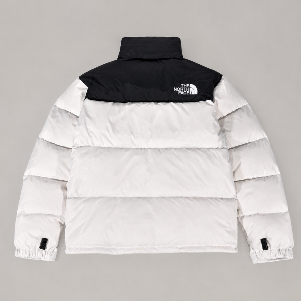 The North Face White Black Nuptse 700 puffer jacket