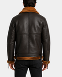 Men's Original RAF Flying Sheepskin Jacket Tyler Zenith Brown Ginger back view